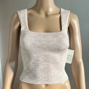 Tanque Abercrombie & Fitch Elevado Acanalado Cuello Cuadrado Tinte Espacial Talla S Nuevo con Etiquetas - Imagen 1 de 10
