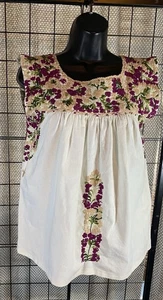 Blusa túnica bordada Mi Golondrina para mujer pequeña floral sin mangas S - Imagen 1 de 4
