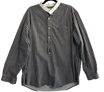 FRONTIER CLASSIC Men Pullover Shirt Sz L Black Long Sleeve Western Cards hb-23 - Image 1 of 4