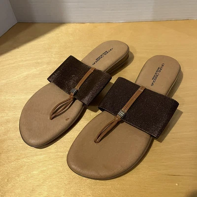 Andre Assous Bonita Sandalia Talla 9 Marrón Sandalias Elásticas Sin Cordones Foto 1 de 4