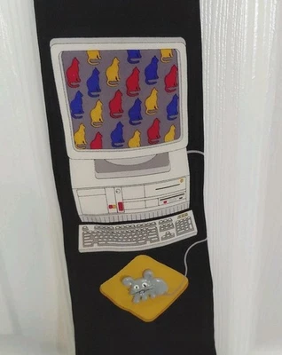 Corbata Vintage Vicky Davis Diseñador Nueva York Años 80 Ratón de Computadora 100% Corbata de Seda Foto 1 de 4