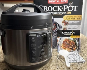 Crock-Pot Express 8-Qt Multi-Cooker Air Fryer Pressure Slow Steamer Stainless - Picture 1 of 21