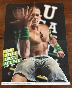 WWE WWF John Cena 2-Sided Poster – Folded – VG Condition – 2000s Wrestling Memor - Picture 1 of 2