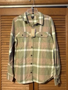 S Patagonia Organic Cotton Midweight Fjord Flannel Shirt Comstock Garden Green - Picture 1 of 5