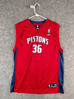 Camiseta Reebok Rasheed Wallace YOUTH XL 18-20 Detroit Pistons vermelha #36 20x28 - Imagem 1 de 4