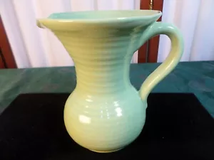 Beautiful Mid-Center Lovatts Pottered Ribbed Circular Design Green Pitcher/Jug - Picture 1 of 10