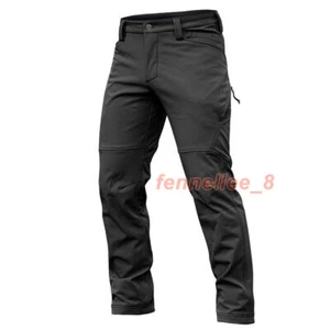 Mens Waterproof Softshell Tactical Cargo Pants Winter Fleece Warm Outdoor Hiking - Picture 1 of 30
