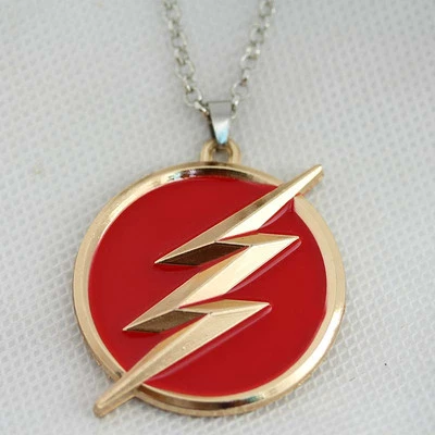 Pingente/colar DC Comics The Flash LOGO OURO/VERMELHO em corrente 22" - Imagem 1 de 2