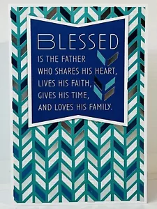 Fathers Day Card for Dad Religious w/ Bible Verse Foil Embossed DaySpring NEW - Picture 1 of 13