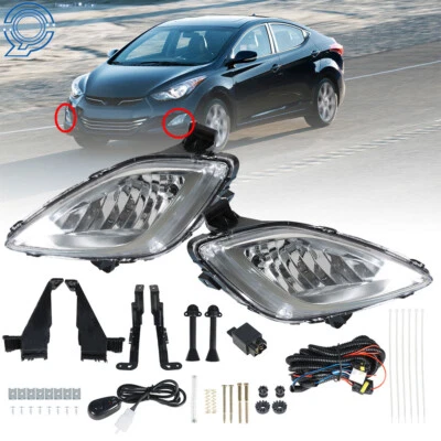 Fit For Hyundai Elantra 2011-2013 Fog Lights Driving Lamps Left and Right Foto 1 de 4