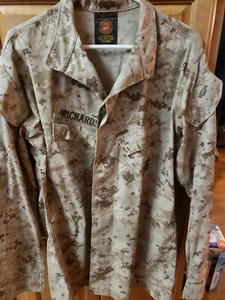 USMC Desert MARPAT MCCUU Blouse Size Med Long camo shirt coat jacket Marines - Picture 1 of 3