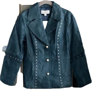 BRADLEY BAYOU SIZE XS GENUINE SUEDE JACKET WITH GROMMET & STUD DETAIL CHEST 36" - Picture 1 of 8