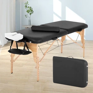 Massage Table Portable Massage Bed Height Adjustable Spa Bed Massage Salon Table - Picture 1 of 11