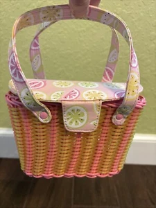RARE Gymboree Lemony Fresh Woven Wicker  Purse Citrus Print SO CUTE  2004 - Picture 1 of 3