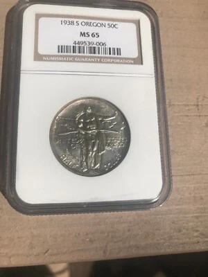 Rare 1938 S USA 50 c Oregon NGC MS 65 - Image 1 of 4