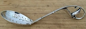 RARE EARLY GEORG JENSEN #141 PEAPOD STERLING 8 1/4" PIERCED LADLE 1915-1927 - Picture 1 of 6