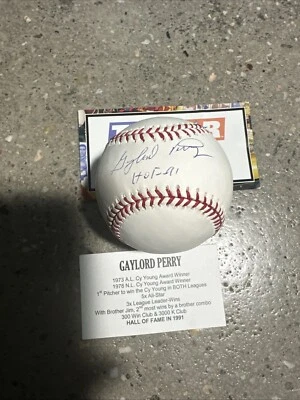 Gaylord Perry - Signed Selig OML Ball w/ HOF 91 Inscription - Tri-Star Authentic - Image 1 of 3