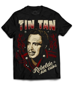T-shirt TIN TAN Rebelde rebel, pachuco cholo chicano messico - Foto 1 di 1