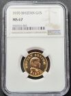 Bhutan 1970 Gold Sertum, Ngc Ms67