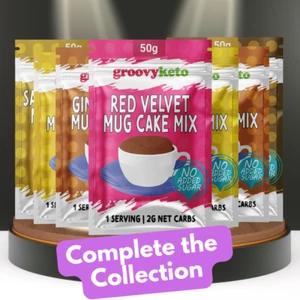 GROOVY KETO MUG CAKE MIXES SET OF 5 LOW CARB SUGAR FREE DIABETIC FRIENDLY KETO - Picture 1 of 28