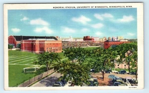 Vintage Memorial Stadium University Minnesota Minneapolis MN 1937 Linen Postcard - Picture 1 of 2