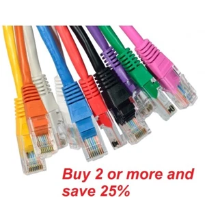 Cat6 RJ45 Ethernet Cable Fast Network Lead POE LAN UTP Internet Patch lead lot - Afbeelding 1 van 25