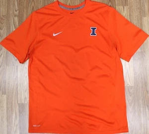 CAMISETA ILLINOIS FIGHTING ILLINI NIKE DRI-FIT 100% ALGODÓN NARANJA Talla MEDIANA, M - Imagen 1 de 5