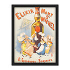 Girodroux Elixir Mont St Michel Dancing Vintage Advert Large Framed Art Print