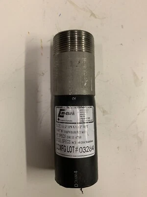 Can-Com 1 1/2” IPS X 1 1/2” MPT - SCH 40 316 Stainless Steel Threaded Transition - Image 1 of 4