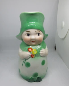Vtg Goebel Germany Milk Pitcher Creamer Dutch Girl Green Crack 1935-1949 Mark - Picture 1 of 6