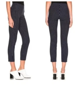 Rag & Bone Womens Simone Pinstripe Pants Size 2 Salute White Navy Blue 3K35 - Picture 1 of 6