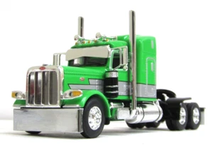 dcp bright green/silver stripe Peterbilt 389 48"midroof tractor no box 1/64 - Picture 1 of 5