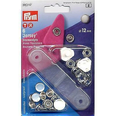 Prym Druckknöpfe Jersey 12 Mm weiß mit Werkzeug 390117