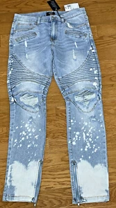 NEW Forever 21 SZ 30 Destroyed Distressed Ripped Blue Stretch Skinny Jeans - Picture 1 of 11