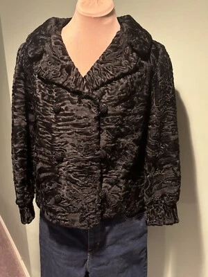 Chaqueta corta de noche vintage Harry Jay Treu para mujer de cordero persa talla pequeña Foto 1 de 4
