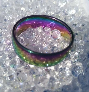 🌈 Regenbogen Ring 6mm Edelstahl Gr.21 Rainbow Multicolor aus DE - Bild 1 von 4