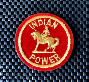 INDIAN POWER BORDERLESS EMBROIDERED SEW ON PATCH NATIVE AMERICAN ON HORSE 3" NOS - Picture 1 of 2