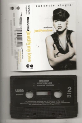 MADONNA JUSTIFY MY LOVE RARE UK CASSETTE SINGLE, UNPLAYED, MINT - Image 1 of 2