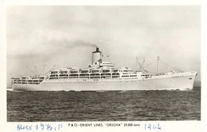 Postcard Size Real Photograph Orient Line S. S. Orsova Circa 1964 - Bild 1 von 1