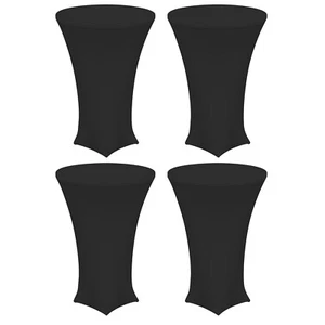 4pcs Cocktail Tablecloth 24" x 43" Spandex Stretch Table Cover Black - Picture 1 of 8