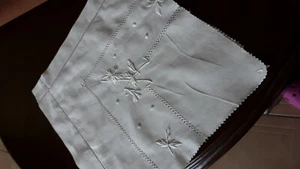 recup ANCIEN échantillon de toile lin boderie  jours 30x27@OLD - Picture 1 of 4