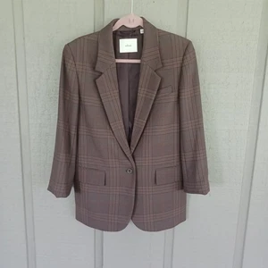 Aritzia Wilfred Plaid Blazer Size S Women Quiet Luxury Notch Lapel Alter Sleeves - Picture 1 of 14