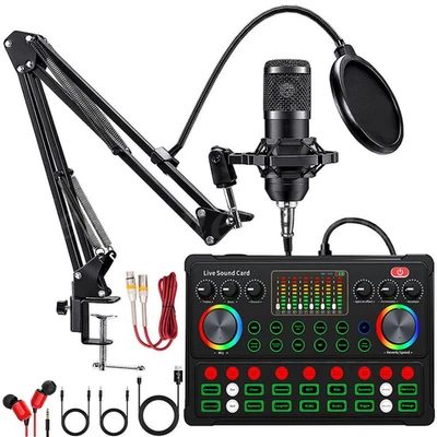 Podcast Equipment Bundle 48V Condenser Microphone Bundle w/M300 Voice Changer US - Image 1 of 4