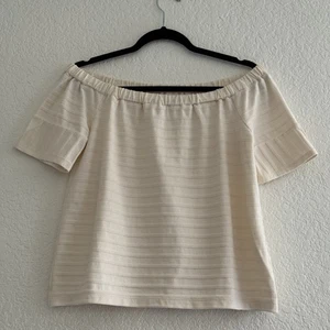 Madewell 100% Baumwolle Pointelle Bauerntop ~ creme Gr. M - Bild 1 von 7