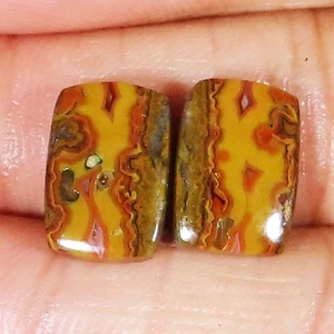 10.90 Ct Natural Morocco Seam Agate Pair Cushion Shape Gemstone 9x13x3 mm NF766 - Picture 1 of 6