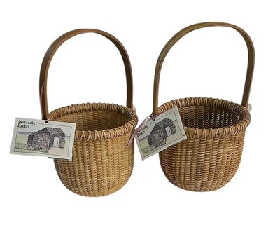 Винтажная корзина ручной работы Hancock Nantucket Lightship Style 5 дюймов лот из 2 - Изображение 1 из 4