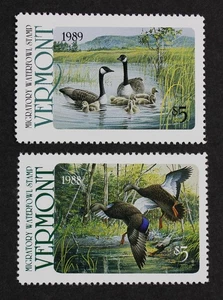 CKStamps: US State Duck Stamps Collection Vermont Scott#3 4 Mint NH  - Picture 1 of 2