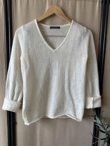T By Talbots Ivory Faux Sherpa Full Zip Fleece Vest Knit Pockets Women’s Size S - Picture 1 of 6