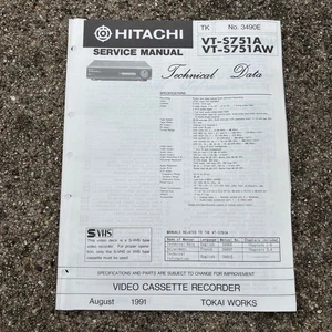 Hitachi Videorecorder Service Manual Nr. 3490E - VT-S751A, VT-S751AW - Bild 1 von 1