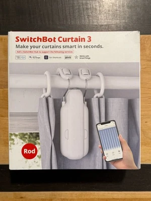 SwitchBot Cortina 3 Varillas Automático Abridor de Cortinas Aplicación Control Remoto - Blanco Foto 1 de 4